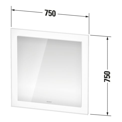Duravit Miroir Sensor Version White Tulip 75x75x5 cm, avec éclairage