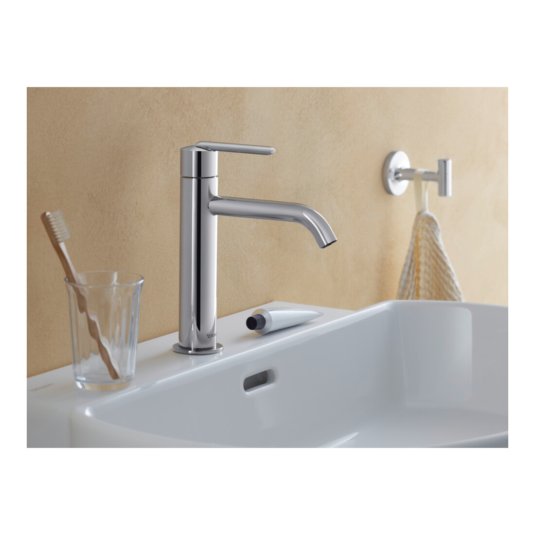 Duravit Mitigeur lavabo M Fresh u. -Flow Balcoon bec 138 mm, sans tirette, chrome brillant
