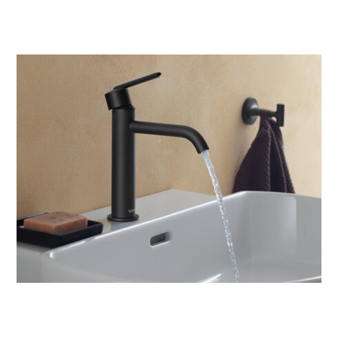 Duravit Mitigeur lavabo M Fresh u. -Flow Balcoon bec 138 mm, sans tirette, noir mat