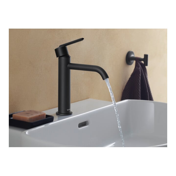 Duravit Mitigeur lavabo M Fresh u. -Flow Balcoon bec 138 mm, sans tirette, noir mat