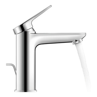 Duravit Mitigeur lavabo M MinusFlow Wave, bec 122 mm, avec vidage, chrome