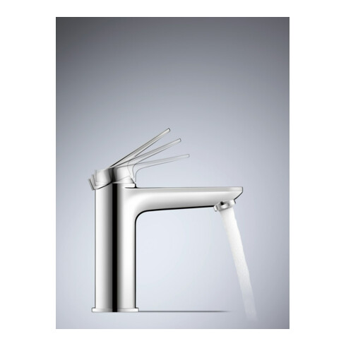 Duravit Mitigeur lavabo mono M FreshStart Wave, bec 122 mm, sans tirette, chrome