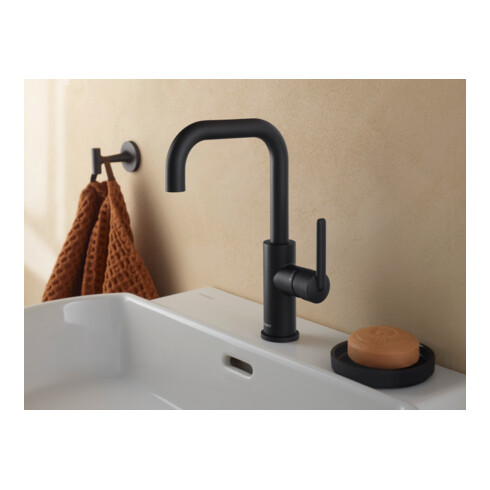 Duravit Mitigeur lavabo monocommande Fresh u. -Flow Balcoon sans tirette, noir mat