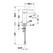 Duravit Mitigeur lavabo S Fresh + -Flow B.2 sans tirette, bec 101 mm, chrome-5