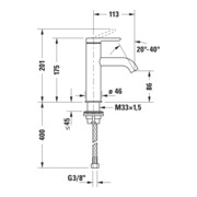 Duravit Mitigeur lavabo S FreshStart + -Flow C.1 Bec 113mm, sans vidage, chrome-4