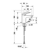 Duravit Mitigeur lavabo S Wave, bec 95 mm, sans vidage, bronze mat-4
