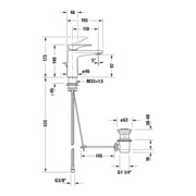 Duravit Mitigeur lavabo Tulum S Fresh bec 110 mm, avec vidage, noir mat-3