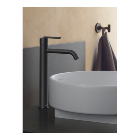 Duravit Mitigeur lavabo XL Fresh et Flow Balcoon, bec 153 mm, sans garniture, noir mat