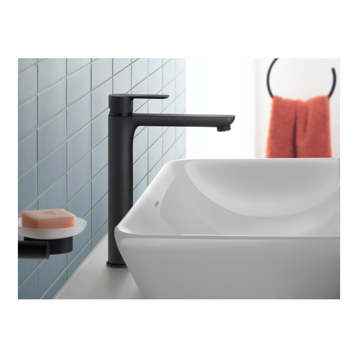 Duravit Mitigeur lavabo XL Fresh + -Flow D-Code Déport 180 mm, noir mat