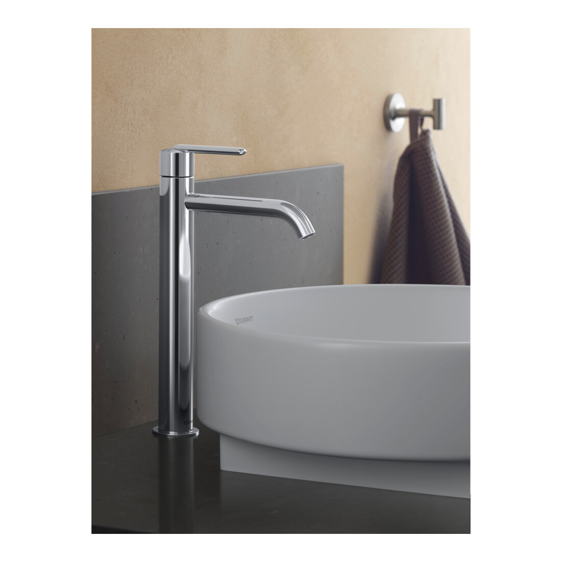 Duravit Mitigeur lavabo XL Fresh u. -Flow Balcoon bec 153 mm, sans garniture, chrome brillant