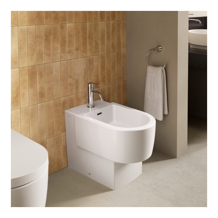 Duravit Mitigeur mono-commande Balcoon pour bidet, bec 119 mm, avec garniture vidage, chrome brillant