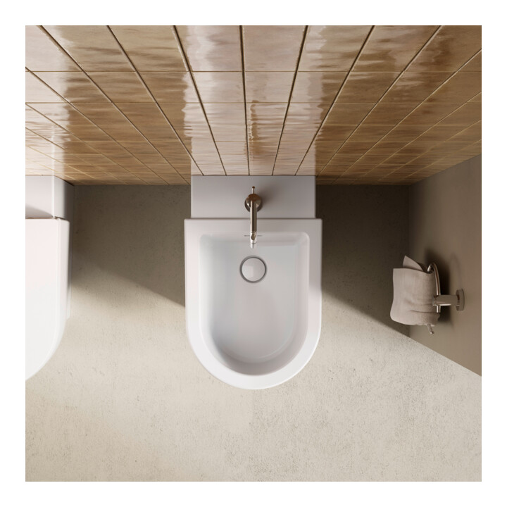Duravit Mitigeur mono-commande Balcoon pour bidet, bec 119 mm, avec garniture vidage, chrome brillant