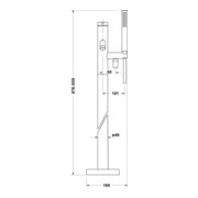 Duravit Mitigeur monocommande baignoire C.1, bec 201 mm, sur pied, noir mat-3
