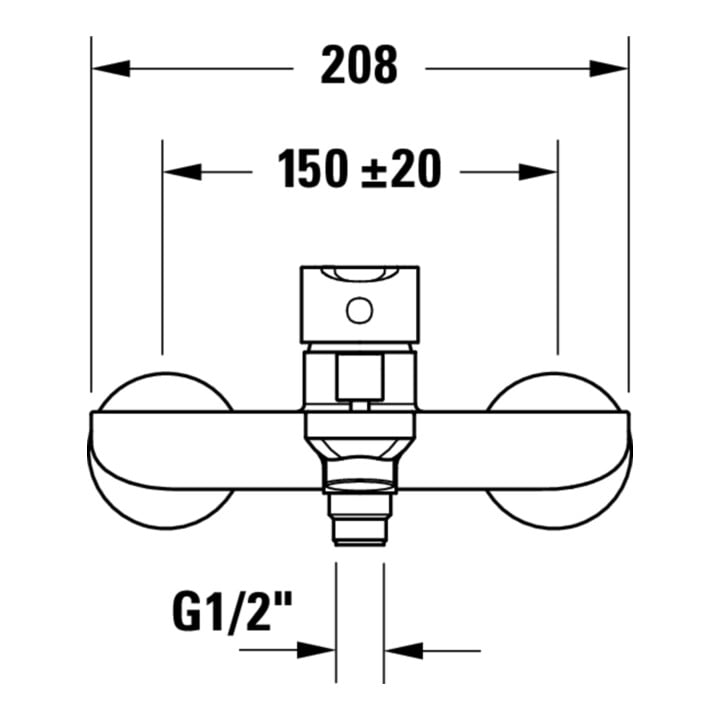 Duravit Mitigeur monocommande baignoire D-Code AP, avec inverseur, céramique, chrome