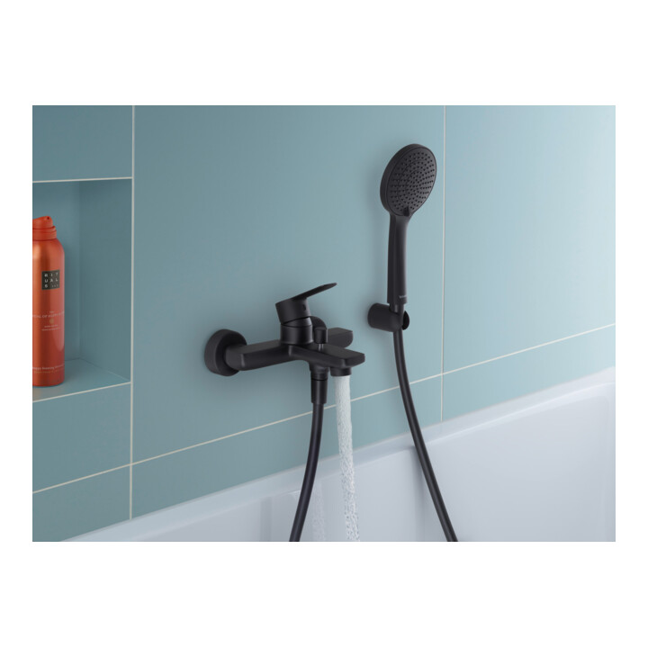 Duravit Mitigeur monocommande baignoire D-Code AP, avec inverseur, céramique, noir mat