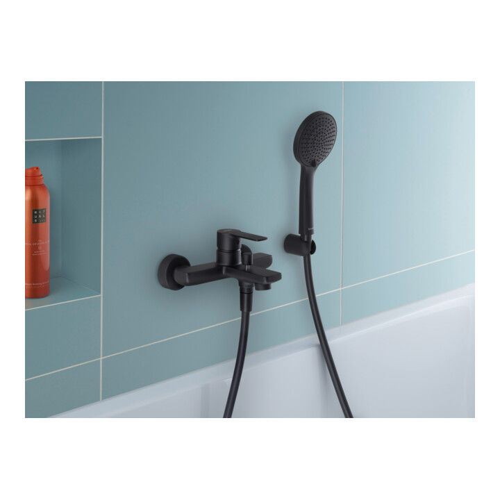 Duravit Mitigeur monocommande baignoire D-Code AP, avec inverseur, céramique, noir mat