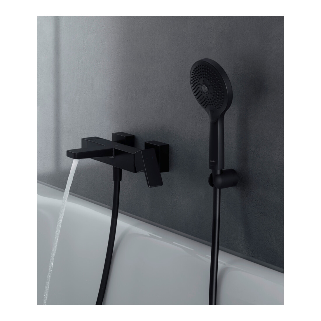 Duravit Mitigeur monocommande baignoire Manhattan AP, montage mural, noir mat
