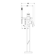 Duravit Mitigeur monocommande baignoire Tulum A 216 mm, sur pied, avec inverseur, chrome-5
