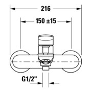Duravit Mitigeur monocommande baignoire Wave AP, avec retour automatique, bronze brossé-2