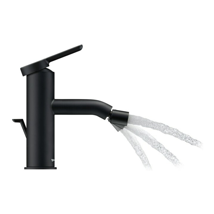 Duravit Mitigeur monocommande bidet C.1, bec 121 mm, vidage à tirette, noir mat
