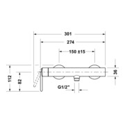 Duravit Mitigeur monocommande douche Balcoon AP, anti-retour, mural, noir mat-4