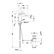 Duravit Mitigeur monocommande pour bidet Tulum, bec 126mm, avec vidage, noir mat-3