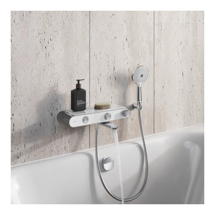 Duravit Mitigeur thermostatique baignoire AP, 2 sorties, chrome/blanc