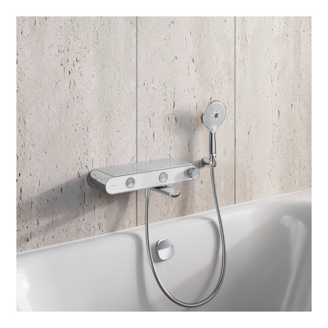 Duravit Mitigeur thermostatique baignoire AP, 2 sorties, chrome/blanc