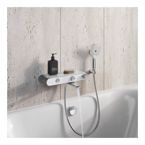 Duravit Mitigeur thermostatique baignoire AP, 2 sorties, chrome/blanc
