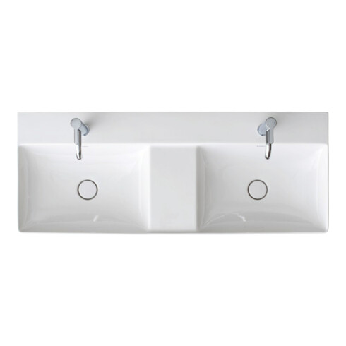 Duravit Möbel-Doppelwaschtisch DuraSquare 120x47cm, o. ÜL, m HLB, 1 Hahnloch, weiß