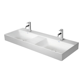 Duravit Möbel-Doppelwaschtisch DuraSquare 120x47cm, o. ÜL, m HLB, o. HL, weiß