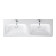 Duravit Möbel-Doppelwaschtisch DuraStyle 130x48cm, 2 HL, m ÜL, Hahnlochbank, weiß