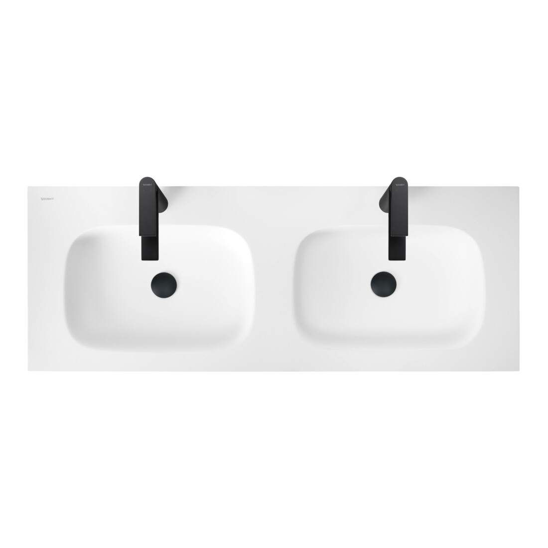 Duravit Möbel-Doppelwaschtisch DuroCast Plus Sivida 129x48,5cm, m Hahnloch, Weiß Seidenmatt