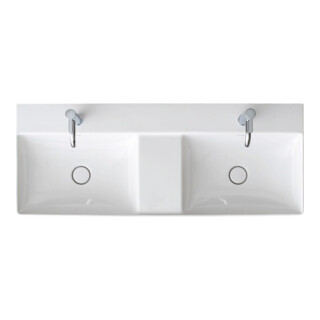 Duravit Möbel-Doppelwaschtisch gs DuraSquare 120x47cm, o. ÜL, m HLB, 1 Hahnloch, weiß