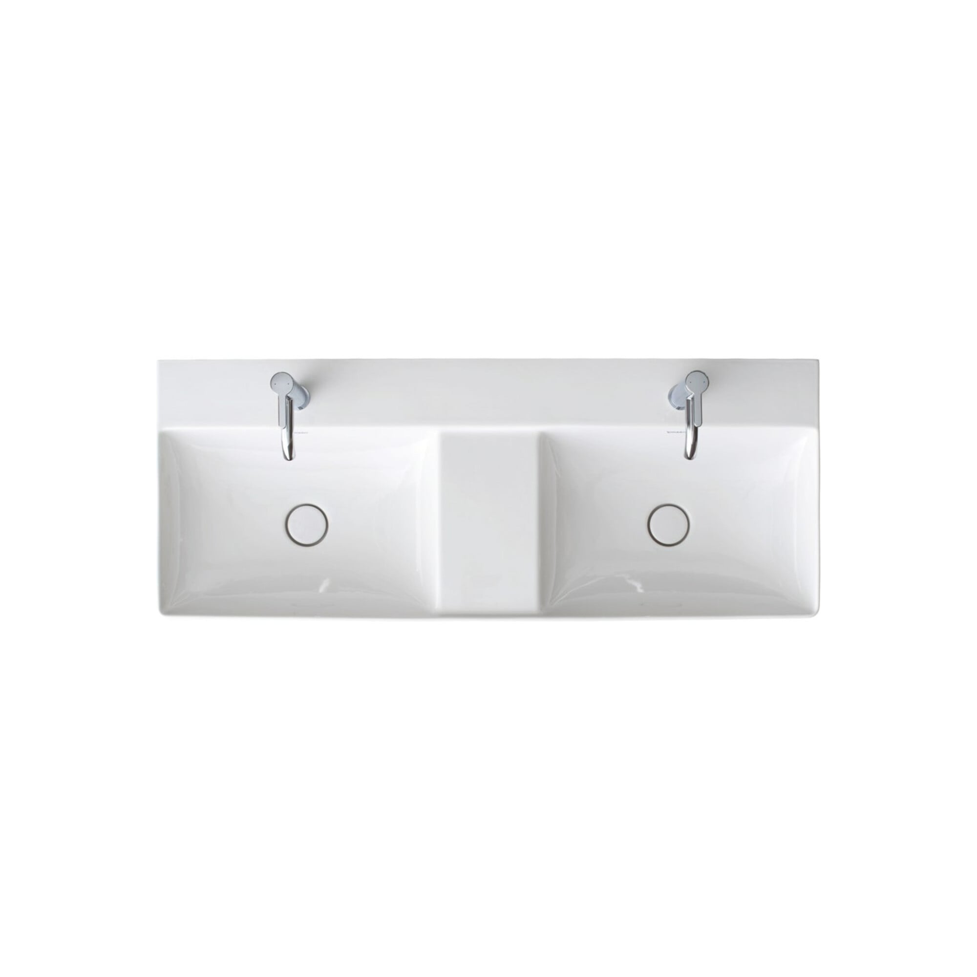 Duravit Möbel-Doppelwaschtisch gs DuraSquare 120x47cm, o. ÜL, m HLB, 1 Hahnloch, weiß