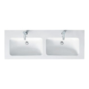 Duravit Möbel-Doppelwaschtisch Me by Starck 130x49cm, 2 HL, m ÜL, HLB, we s-matt, WG