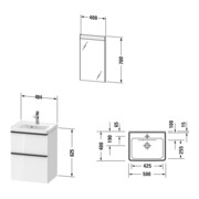 Duravit Möbel-Set D-Neo 50x40cm, WT,WTU, 1SBK, SP, Graphit matt-3