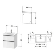 Duravit Möbel-Set D-Neo 60x48cm, WT,WTU, 1SBK, SP, Graphit matt-3