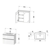 Duravit Möbel-Set D-Neo 800mm, Eiche schwarz-4