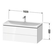 Duravit Möbel-Set L-Cube 100x48x48cm, m Hahnl., med. Ei, 2 Schub.-3