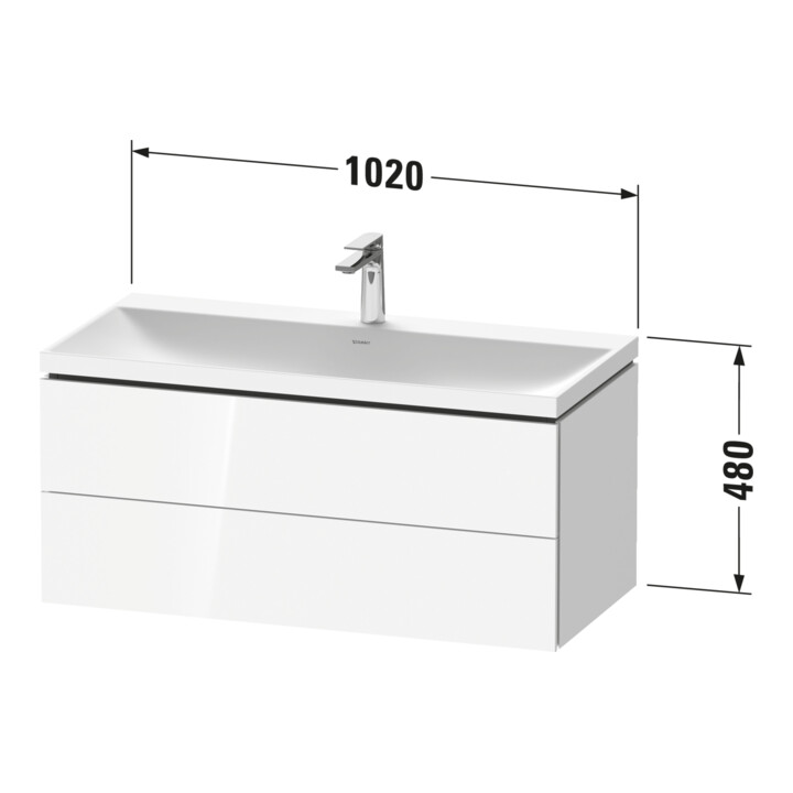 Duravit Möbel-Set L-Cube 100x48x48cm, m HL, graph ma, 2 Schub.