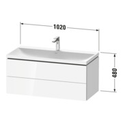 Duravit Möbel-Set L-Cube 100x48x48cm, m HL, graph matt, 2 Schub.-4