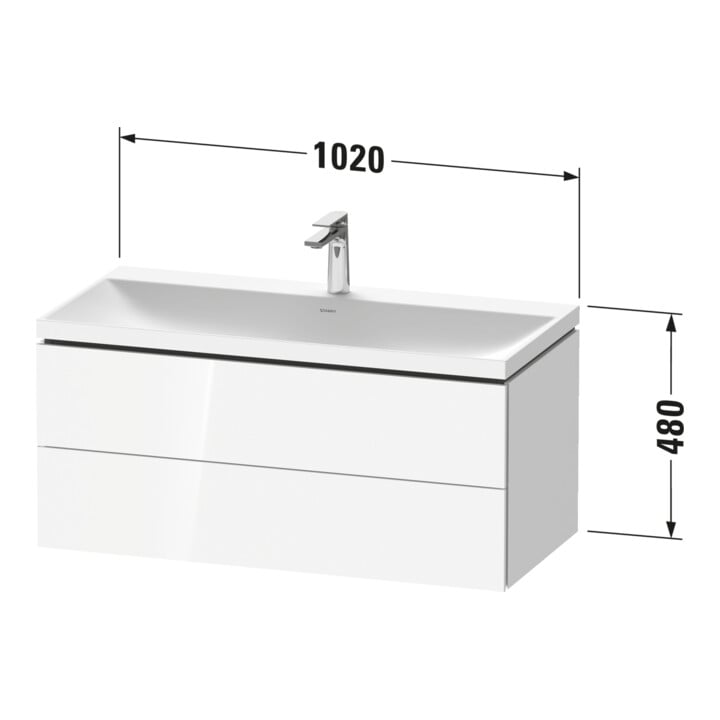 Duravit Möbel-Set L-Cube 100x48x48cm, o HL, graph matt, 2 Schub.