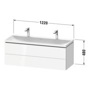 Duravit Möbel-Set L-Cube 120x48x48cm, m 2 HL, 2 SBK, graph matt-4