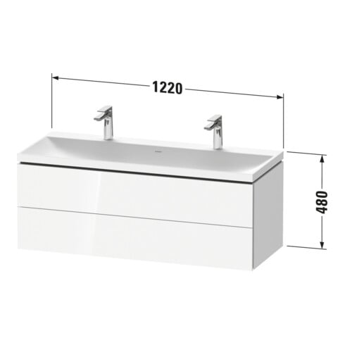 Duravit Möbel-Set L-Cube 120x48x48cm, m 2 HL, 2 Schub., Ei sw