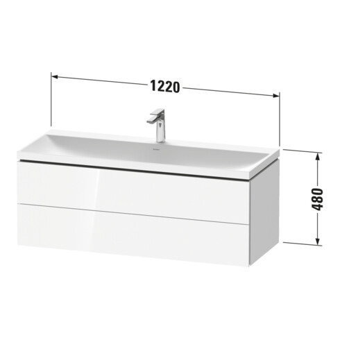 Duravit Möbel-Set L-Cube 120x48x48cm, m HL, E dkl. geb., 2 Schub.