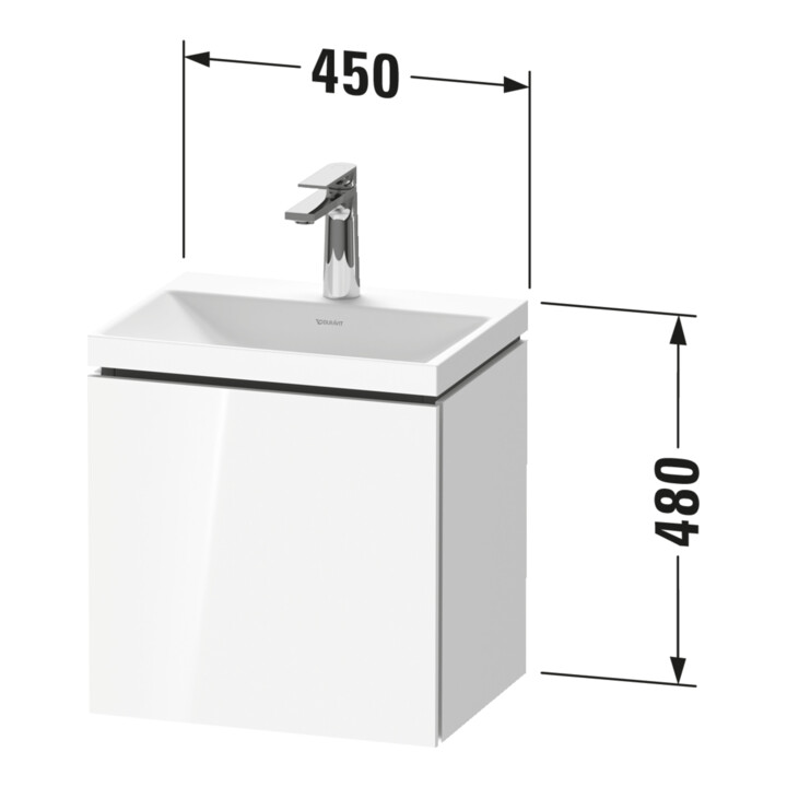 Duravit Möbel-Set L-Cube 45x35x48cm, 1 Tür, An R, m HL, E d geb.