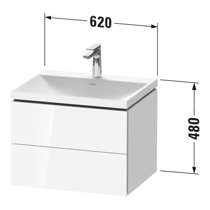 Duravit Möbel-Set L-Cube 60x48x48cm, m HL, graph matt, 2 Schub.