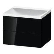 Duravit Möbel-Set L-Cube 60x48x48cm, o. Hahnl., sw hgl, 2 Schub.