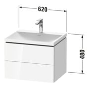 Duravit Möbel-Set L-Cube 60x48x48cm, o HL, graph matt, 2 Schub.-4
